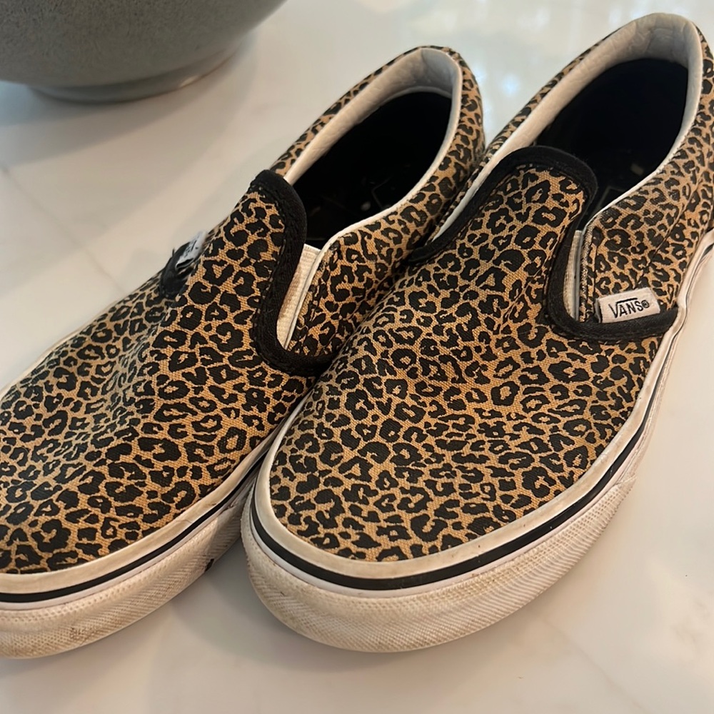 Kids leopard slip on Vans.